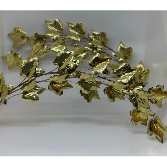 Ivy Leaf Garland Metallic Gold 15-20" HOMCO Home Decor Wall Hanging Set of 2 - Picture 1 of 7